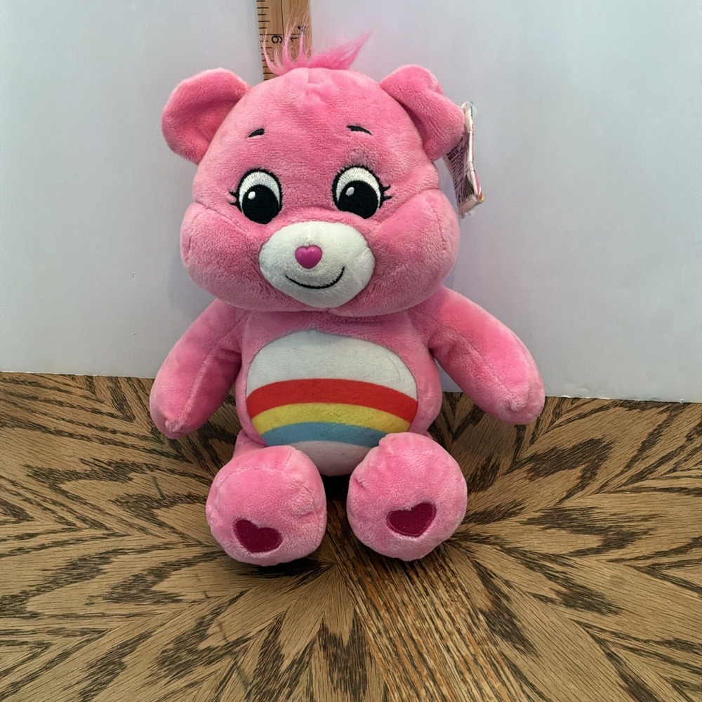 Care Bears Unlock the Magic CHEER BEAR Stuffed Animal Plush Toy Pink Rainbow 12"